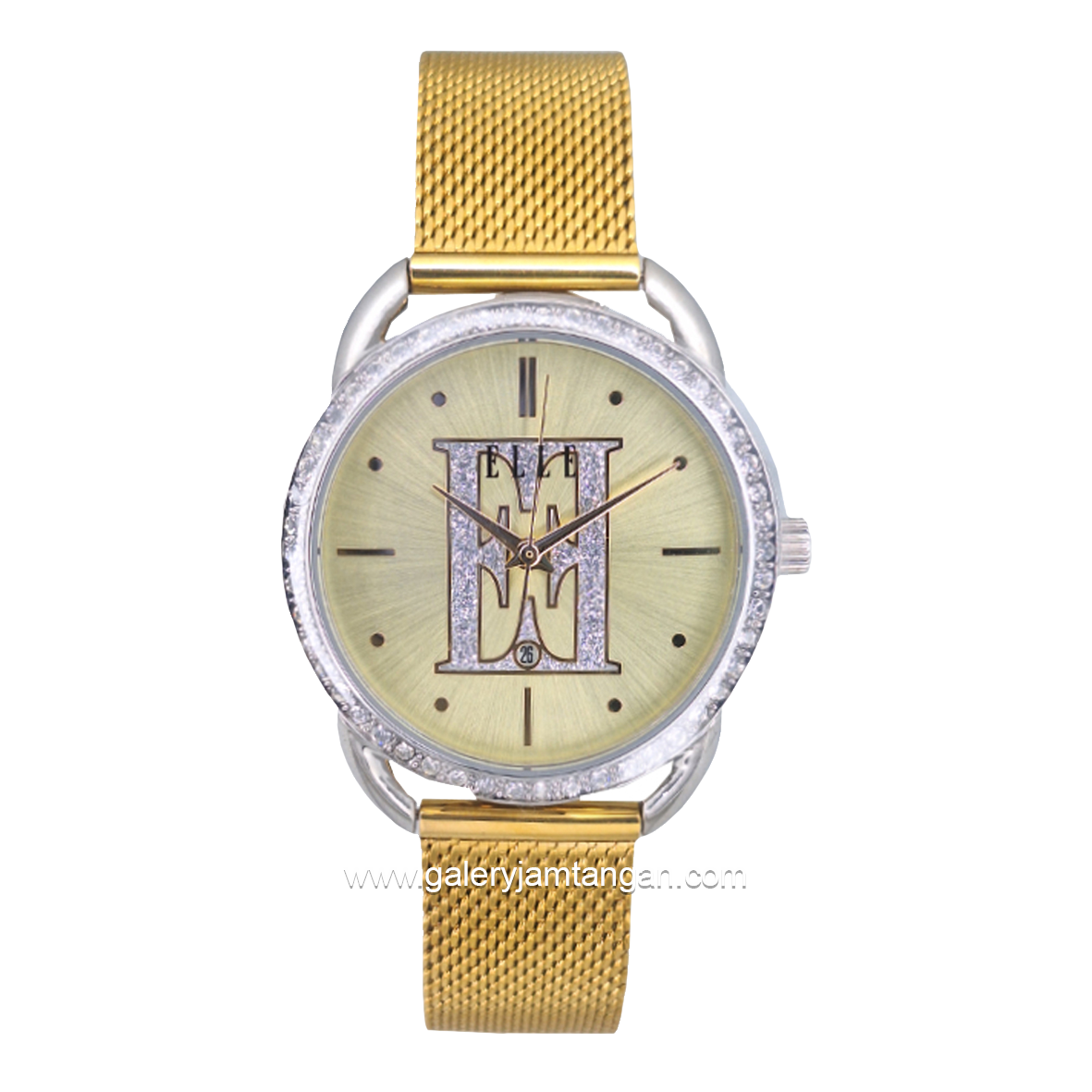 ELLE EL005-1G10M10 Gold Silver Dial Gold Shandrop Strap