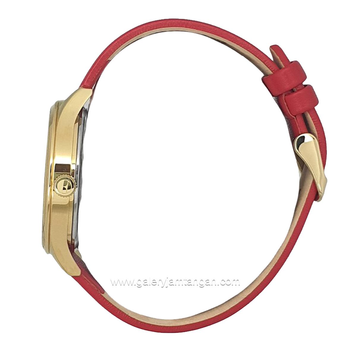 ELLE EL007-1G02L08 Red Gold Dial White Leather Strap