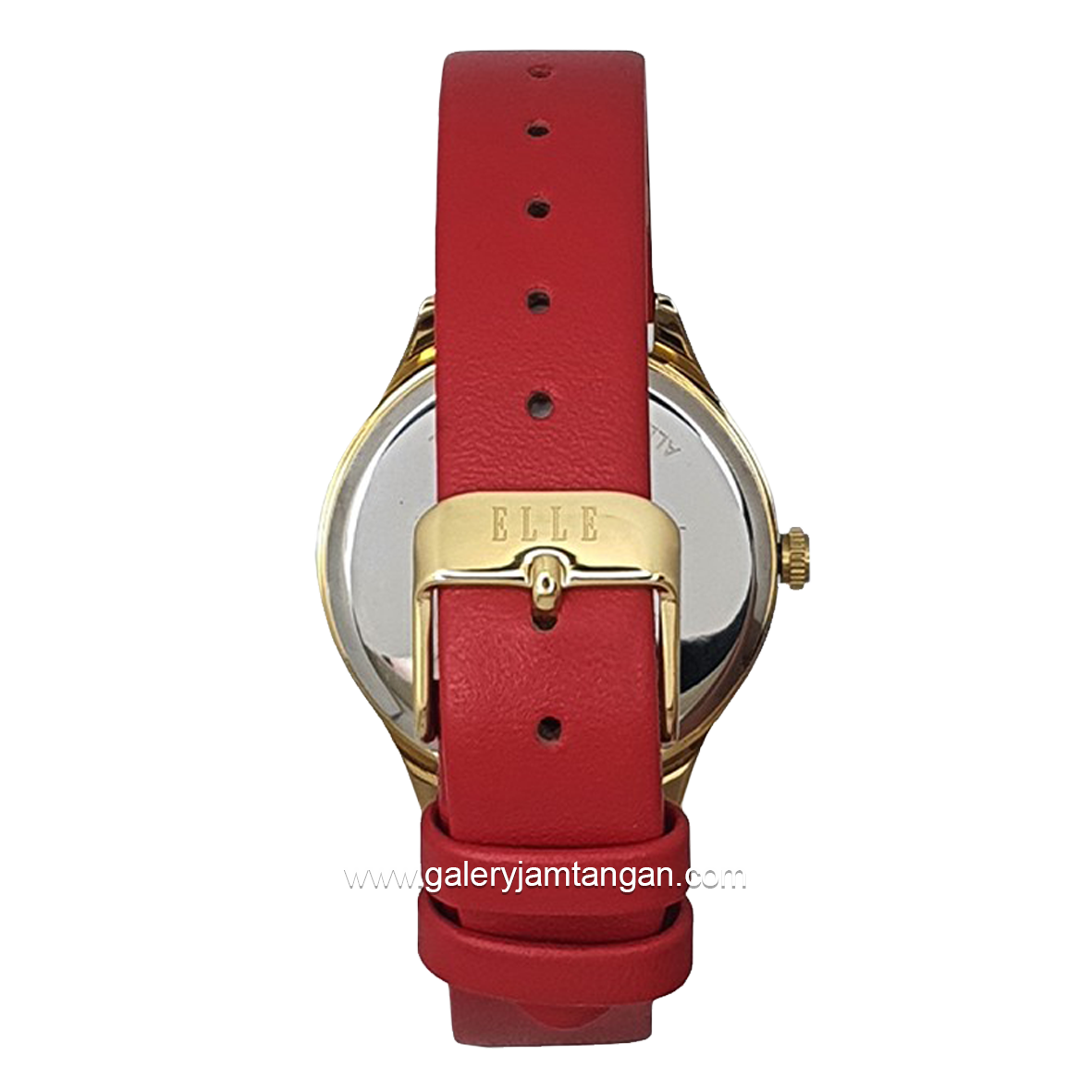 ELLE EL007-1G02L08 Red Gold Dial White Leather Strap