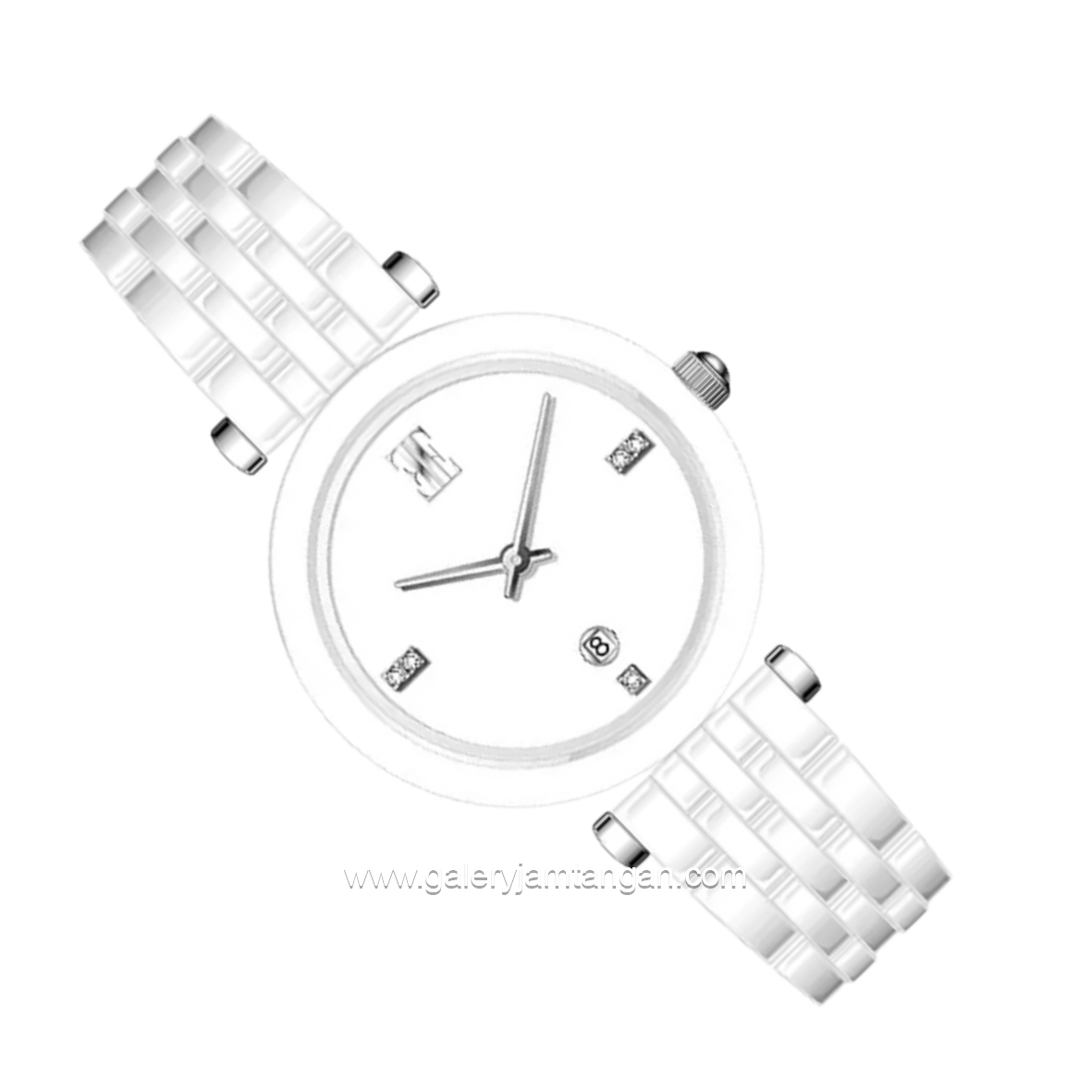 ELLE EL011-3CE01C01 White Ceramic Strap