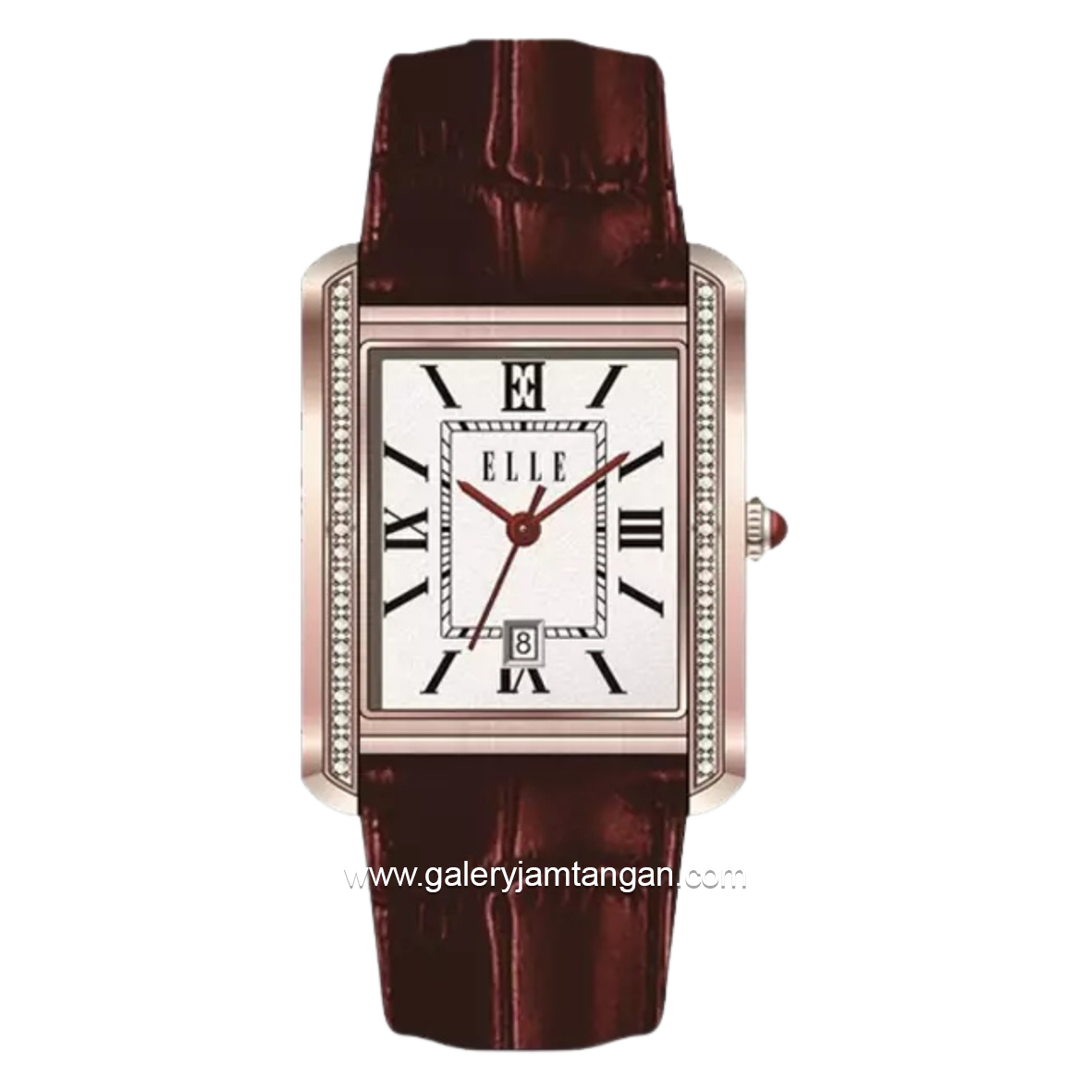 ELLE EL021-3RG01-L08 Maroon Leather Strap