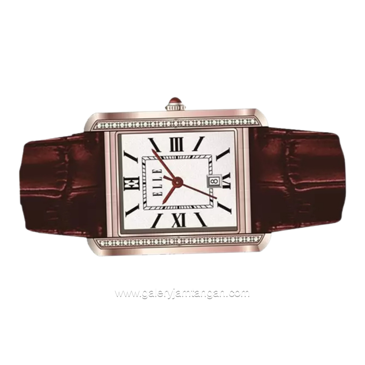 ELLE EL021-3RG01-L08 Maroon Leather Strap