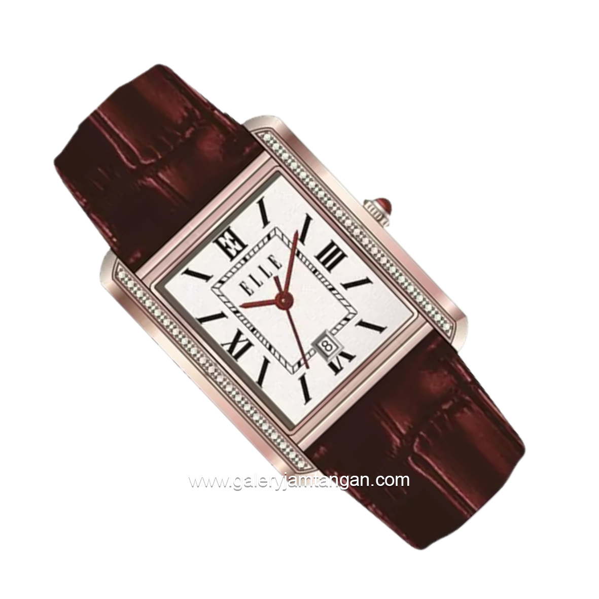 ELLE EL021-3RG01-L08 Maroon Leather Strap