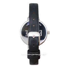 ELLE EL002-1S02L03 Black Silver Dial White Leather Strap