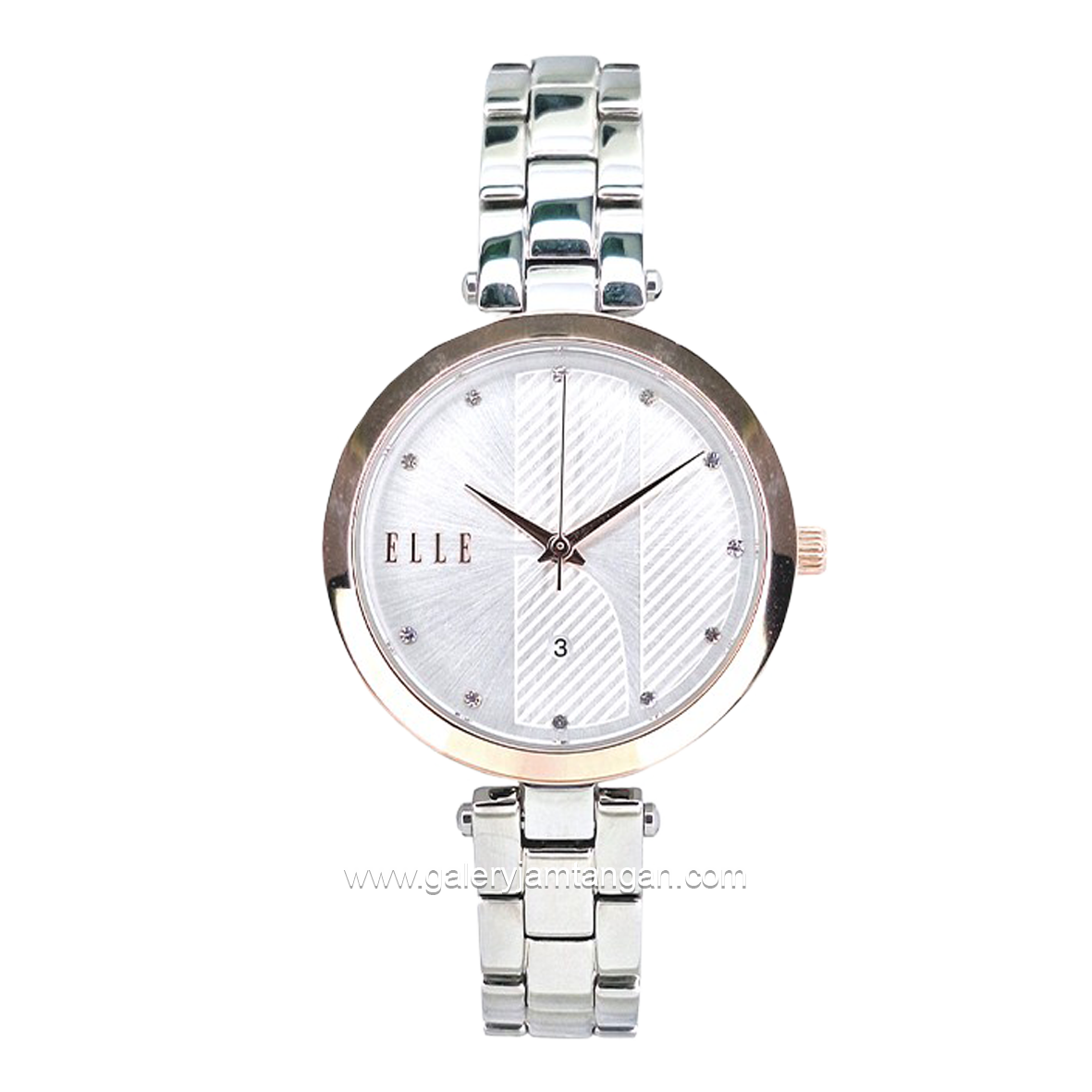 ELLE EL004-1RG02B02 Silver Dial White Stainless Steel Strap