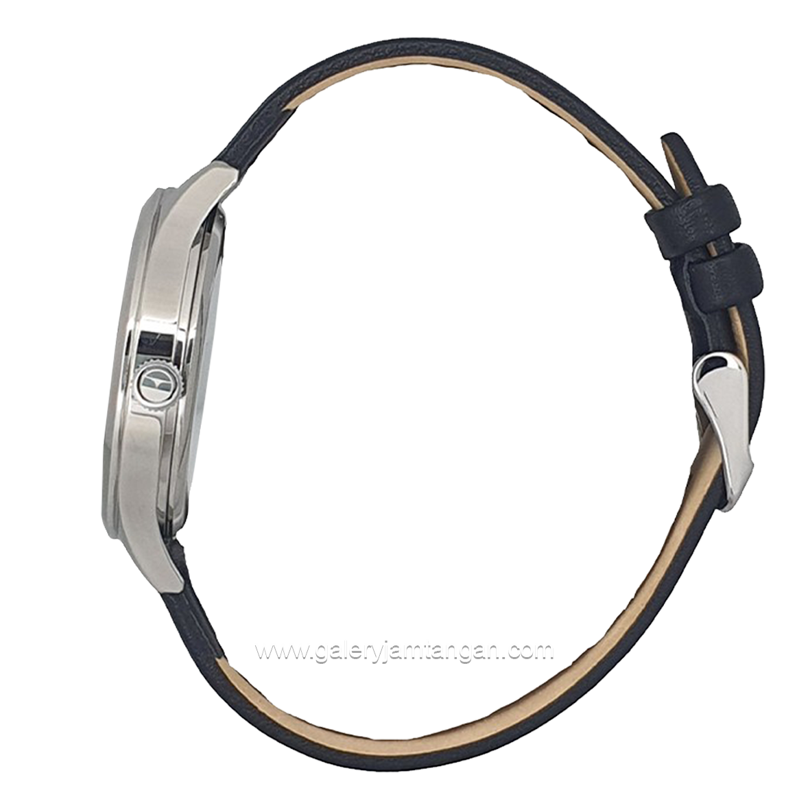 ELLE EL007-1S02L03 Black Silver Dial White Leather Strap