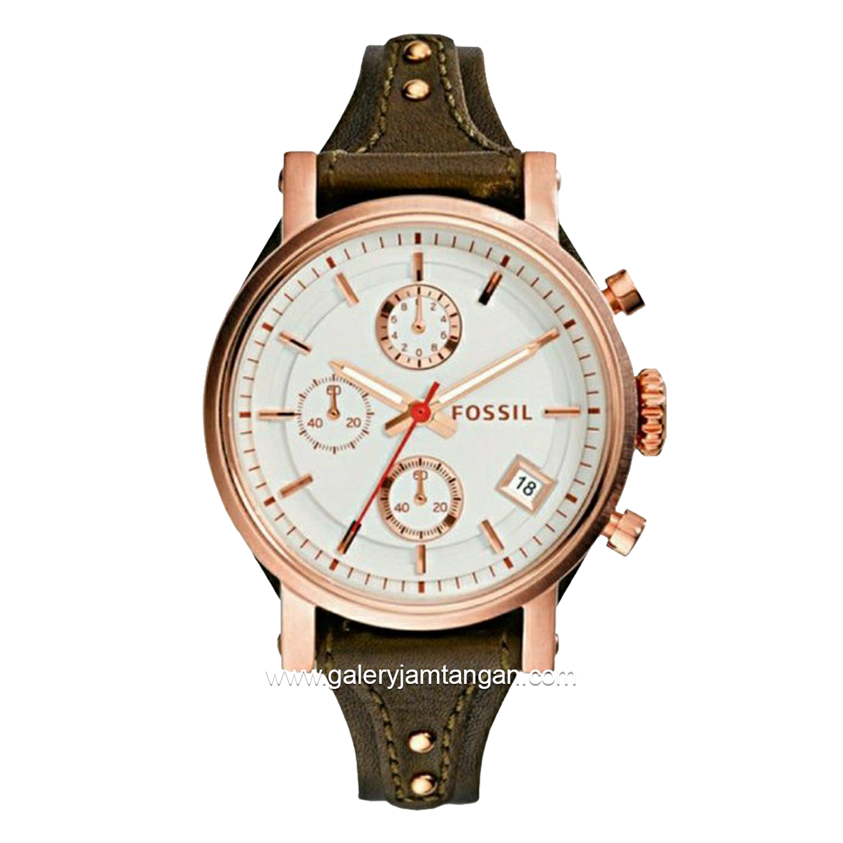 FOSSIL ES3616 Original Boyfriend Chronograph Raisin Leather Strap