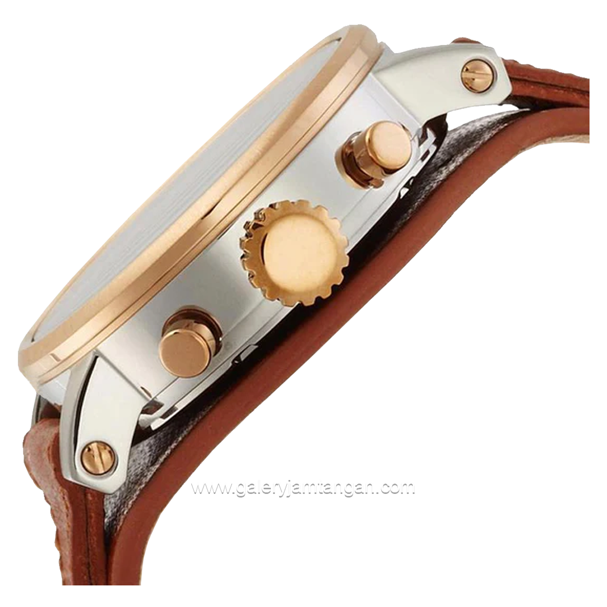 FOSSIL ES3837 Ladies Original Boyfriend Chronograph Silver Dial Brown Leather Strap