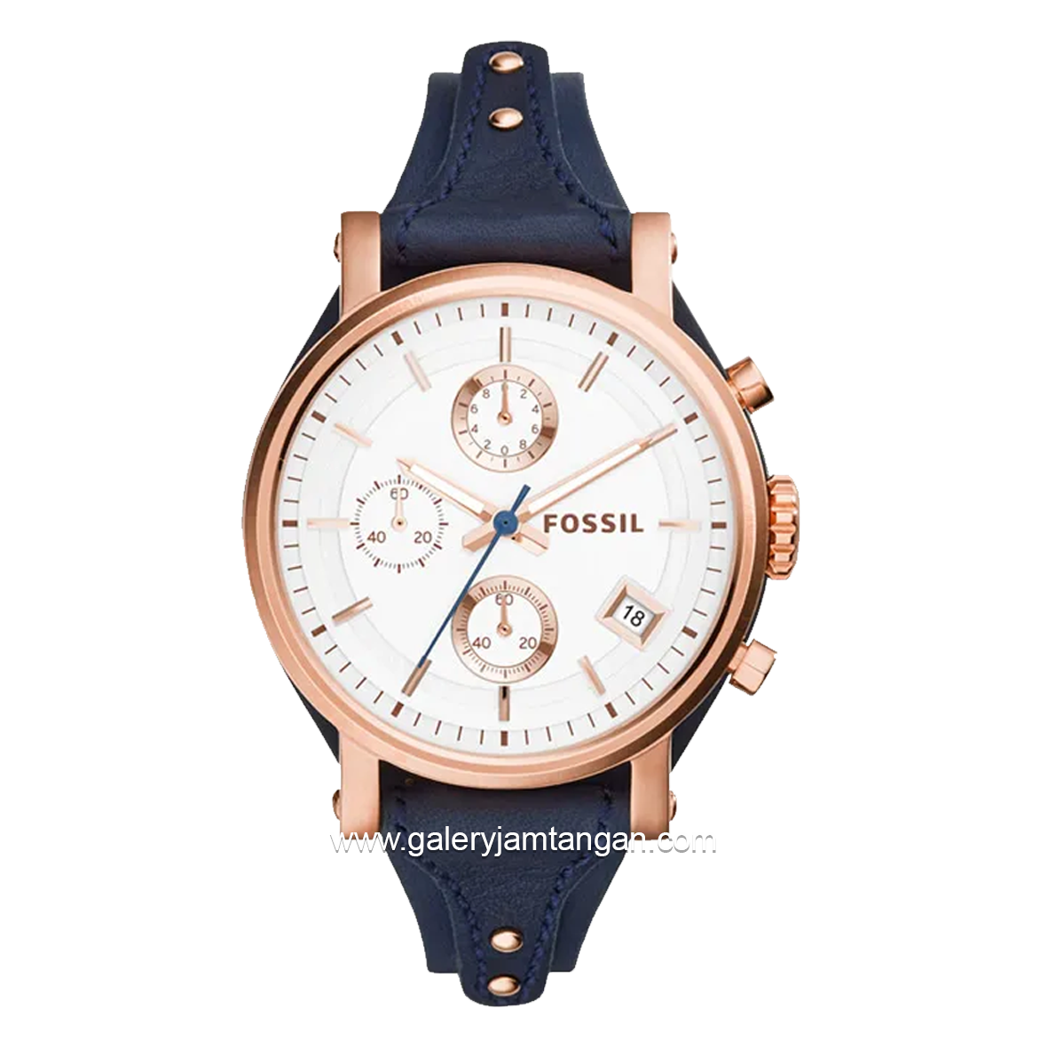 FOSSIL ES3838 Boyfriend Chronograph Blue Leather Strap