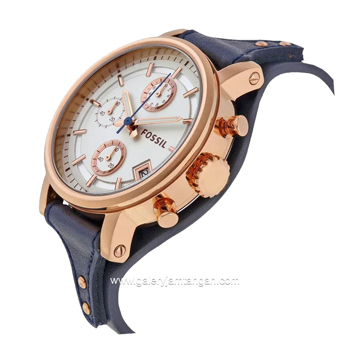 FOSSIL ES3838 Boyfriend Chronograph Blue Leather Strap