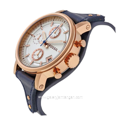 FOSSIL ES3838 Boyfriend Chronograph Blue Leather Strap