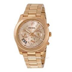 FOSSIL ES3885 Ladies Perfect Boyfriend Multfunction Gold Dial Gold Stainless Steel Strap