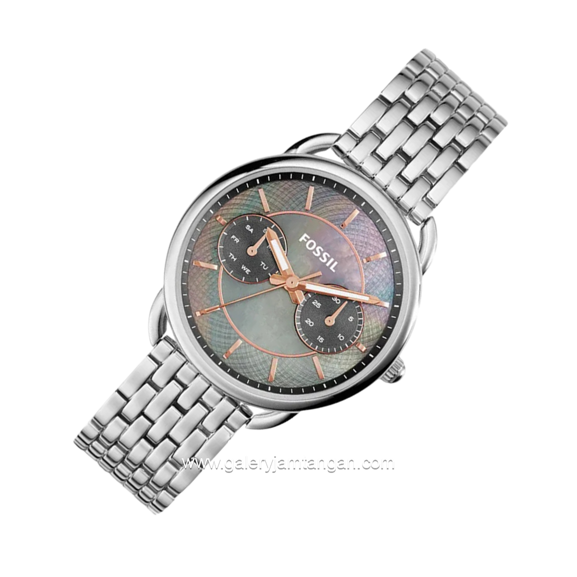 FOSSIL TAILOR ES3911 Silver Dial Black MOP Stainless Steel