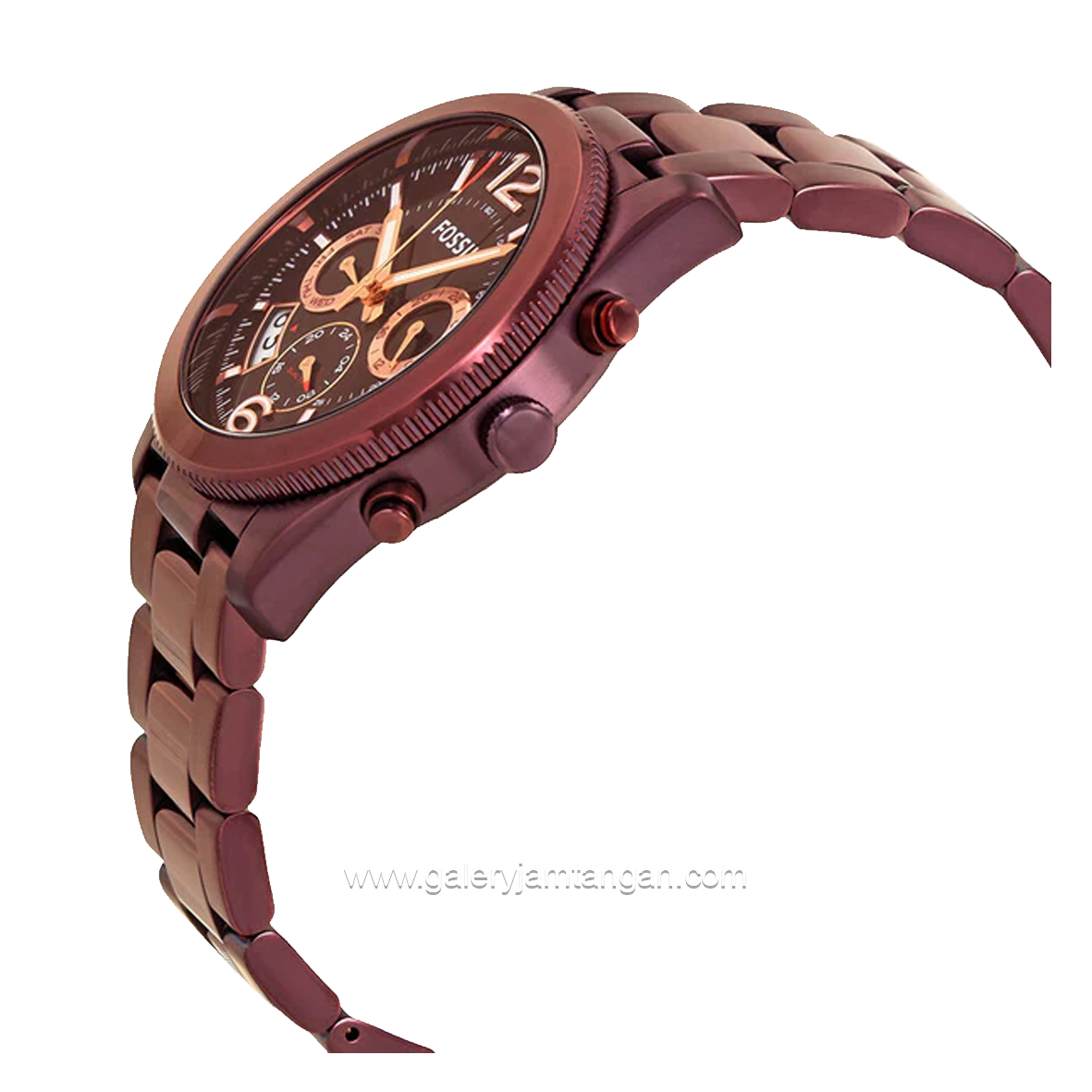 FOSSIL ES4110 Ladies Perfect Boyfriend Wine Dial Stainless Steel Strap