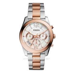 FOSSIL SCARLETTE ES4135 Ladies Silver Dial Dual Tone Stainless Steel Strap