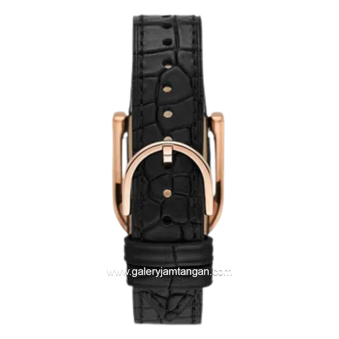 FOSSIL ES5263 DIAMOND Black Rosegold Leather Strap