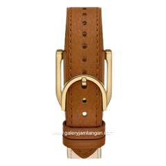 FOSSIL Harwell ES5346 Brown Beige Case Gold Leather Strap