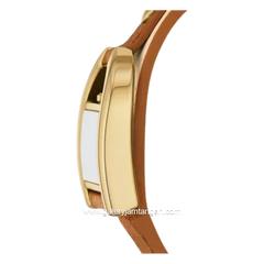 FOSSIL Harwell ES5346 Brown Beige Case Gold Leather Strap