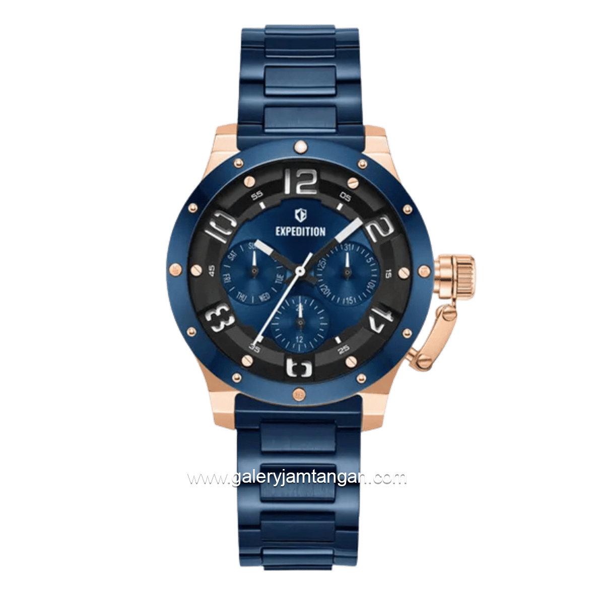 EXPEDITION E 6381 BFBURBU1 Blue Rosegold Stainless Steel Strap