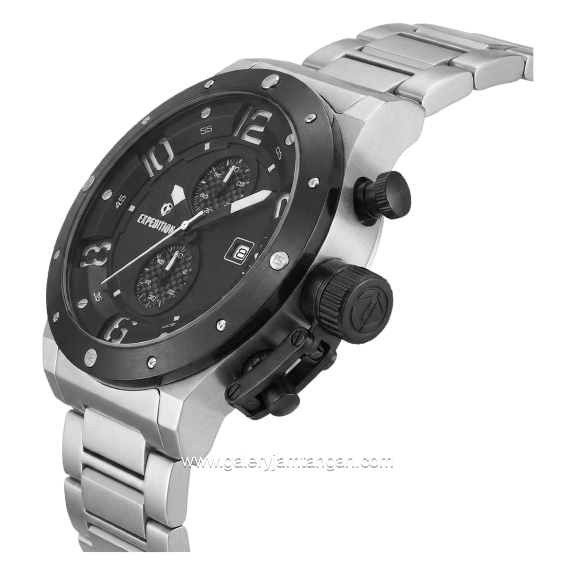 EXPEDITION E 6381 MCBTBBA1 Chronograph Silver Dial Black Stainless Steel Strap