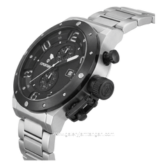 EXPEDITION E 6381 MCBTBBA1 Chronograph Silver Dial Black Stainless Steel Strap