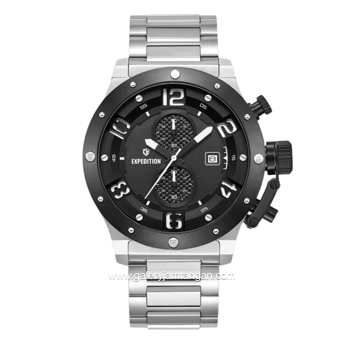 EXPEDITION E 6381 MCBTBBA1 Chronograph Silver Dial Black Stainless Steel Strap
