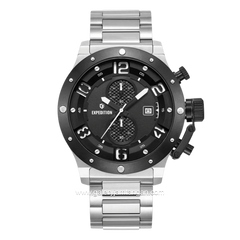 EXPEDITION E 6381 MCBTBBA1 Chronograph Silver Dial Black Stainless Steel Strap