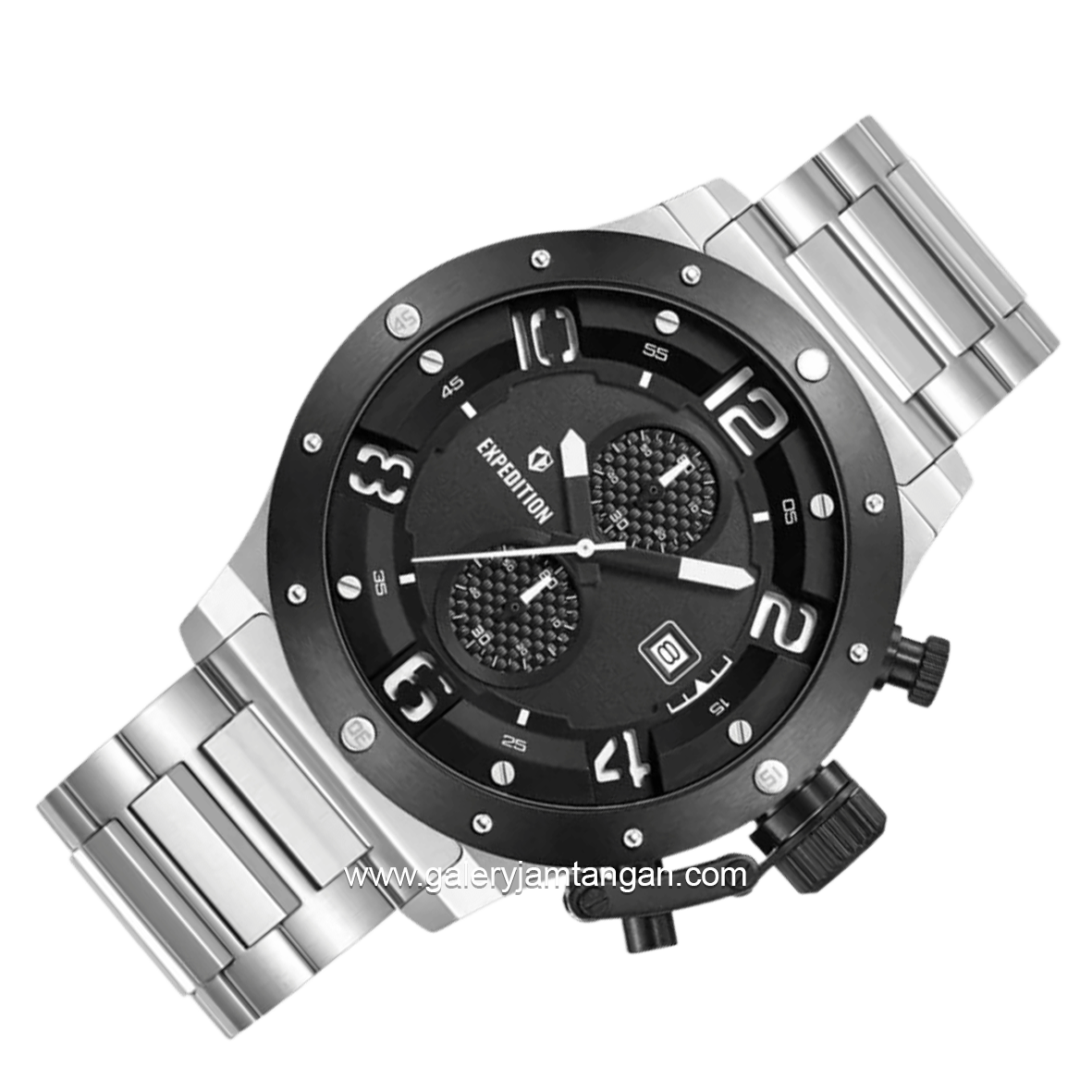 EXPEDITION E 6381 MCBTBBA1 Chronograph Silver Dial Black Stainless Steel Strap