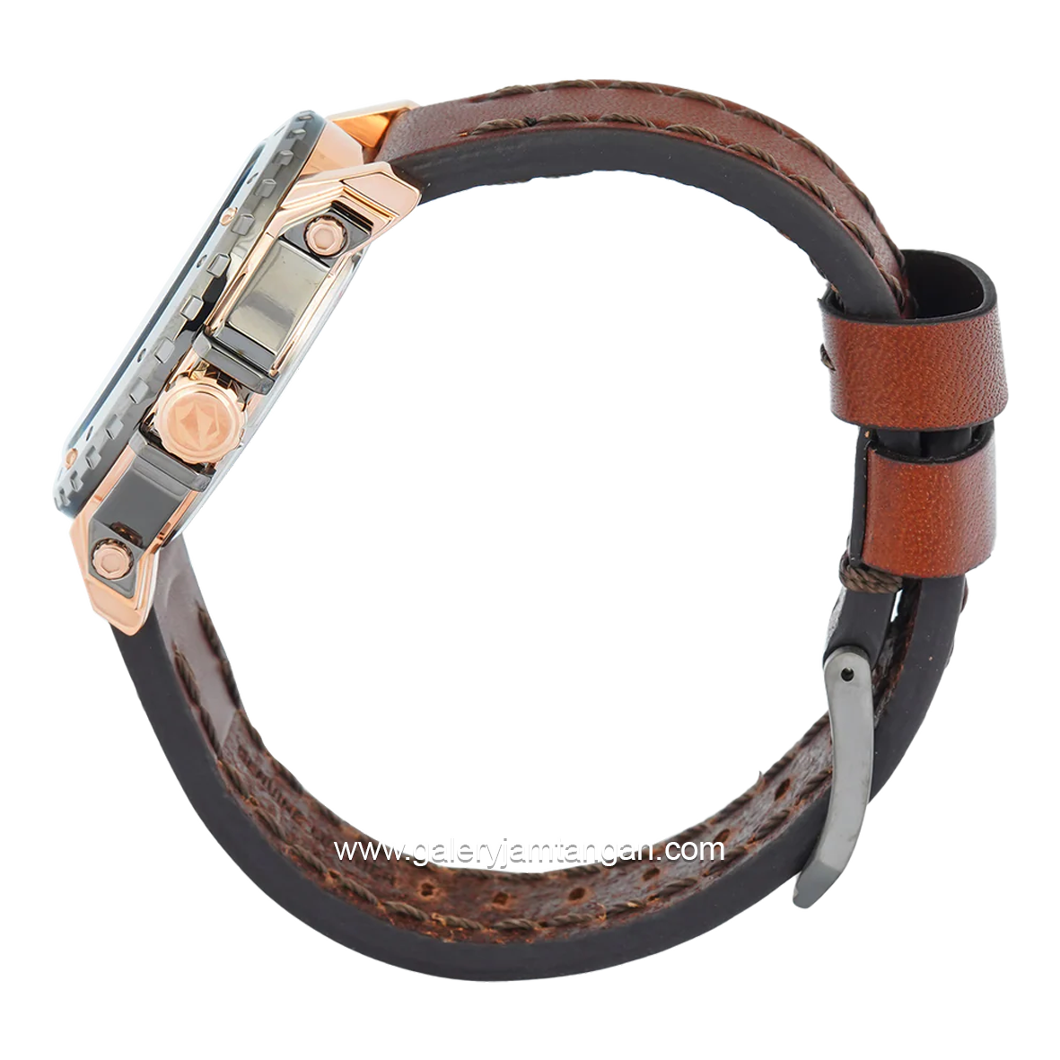 Expedition E 6402 B Chronograph Brown Dial Black Leather Strap