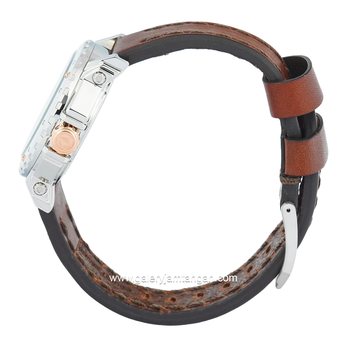 Expedition E 6402 B Chronograph Brown Dial Silver Leather Strap