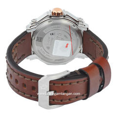 Expedition E 6402 B Chronograph Brown Dial Silver Leather Strap