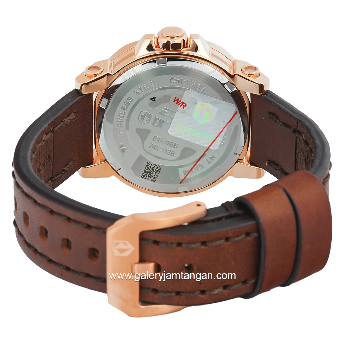 Expedition E 6606 BF Chronograph Brown Rosegold Leather Strap