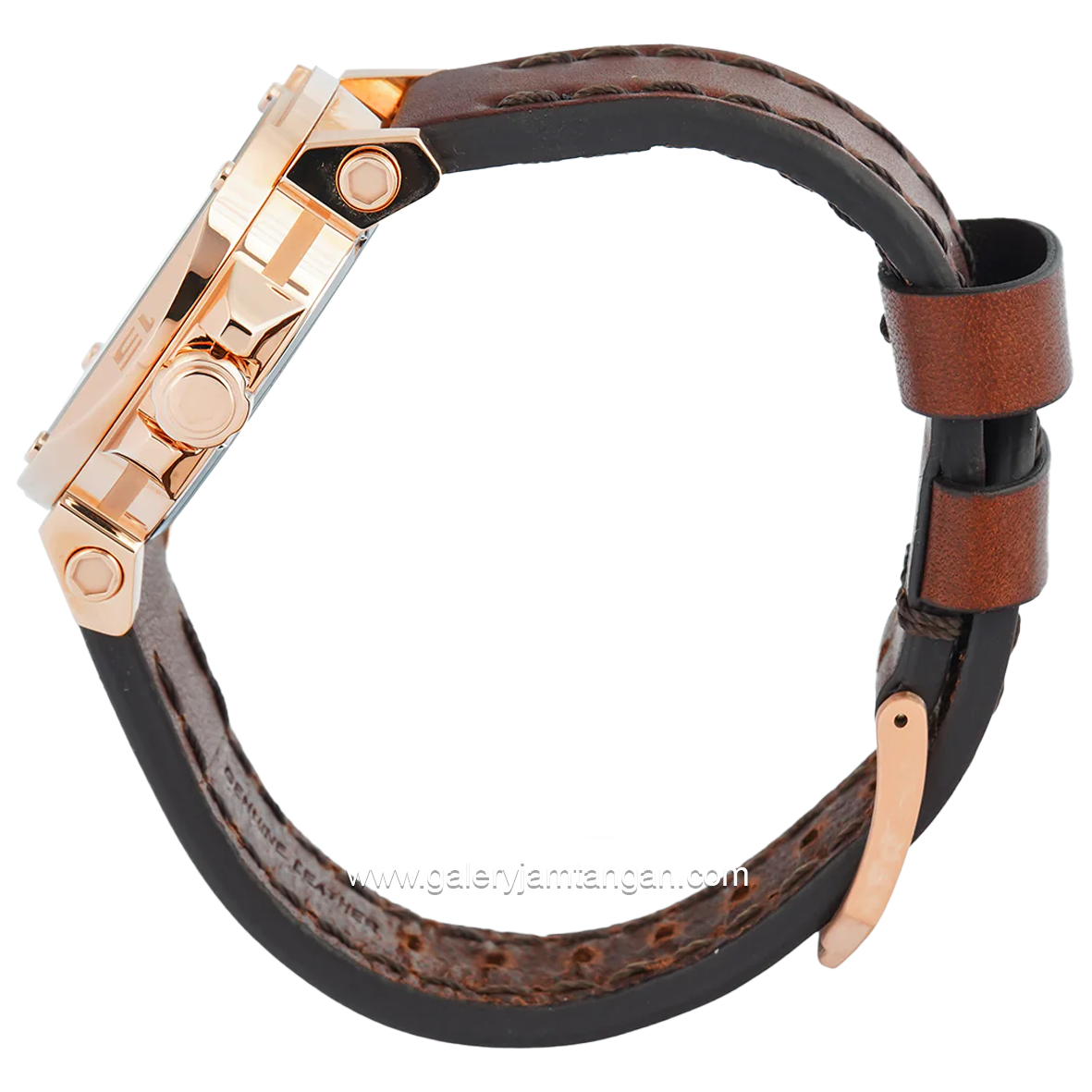 Expedition E 6606 BF Chronograph Brown Rosegold Leather Strap