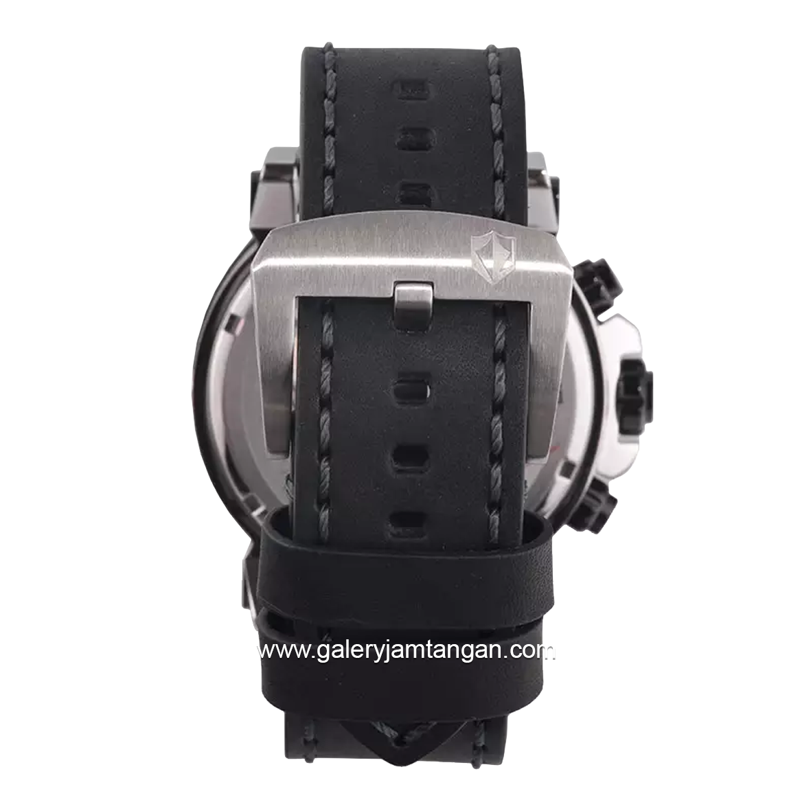Expedition E 6606 MC Black Silver Leather Strap