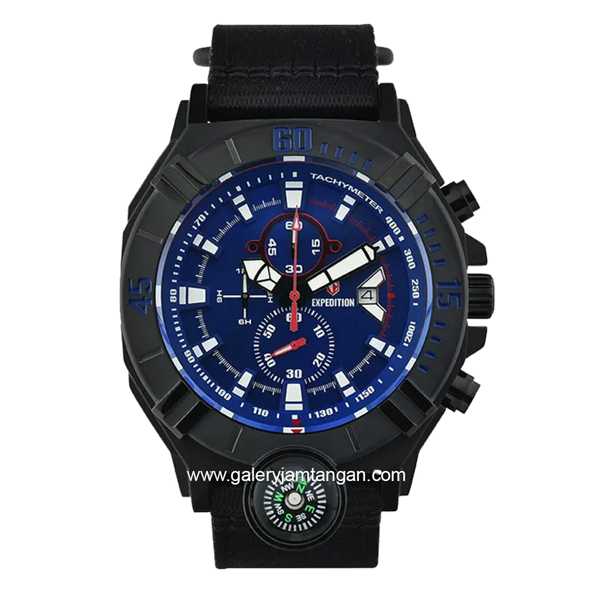 Expedition E 6772 M Chronograph Black Dial Blue Nylon Strap