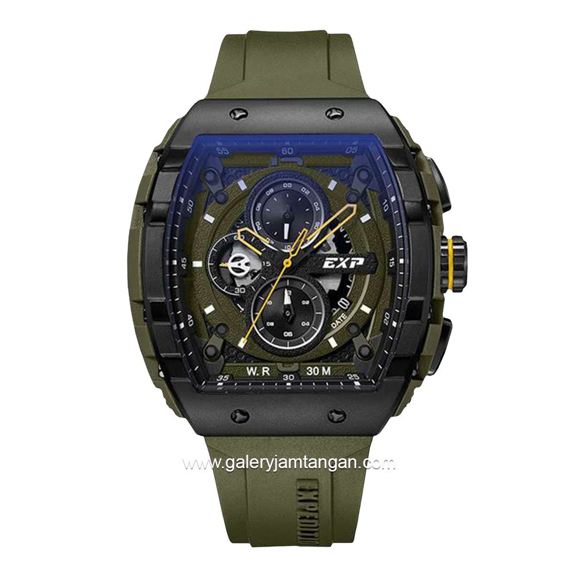 Expedition E 6782 M Army White Chronograph Rubber Strap