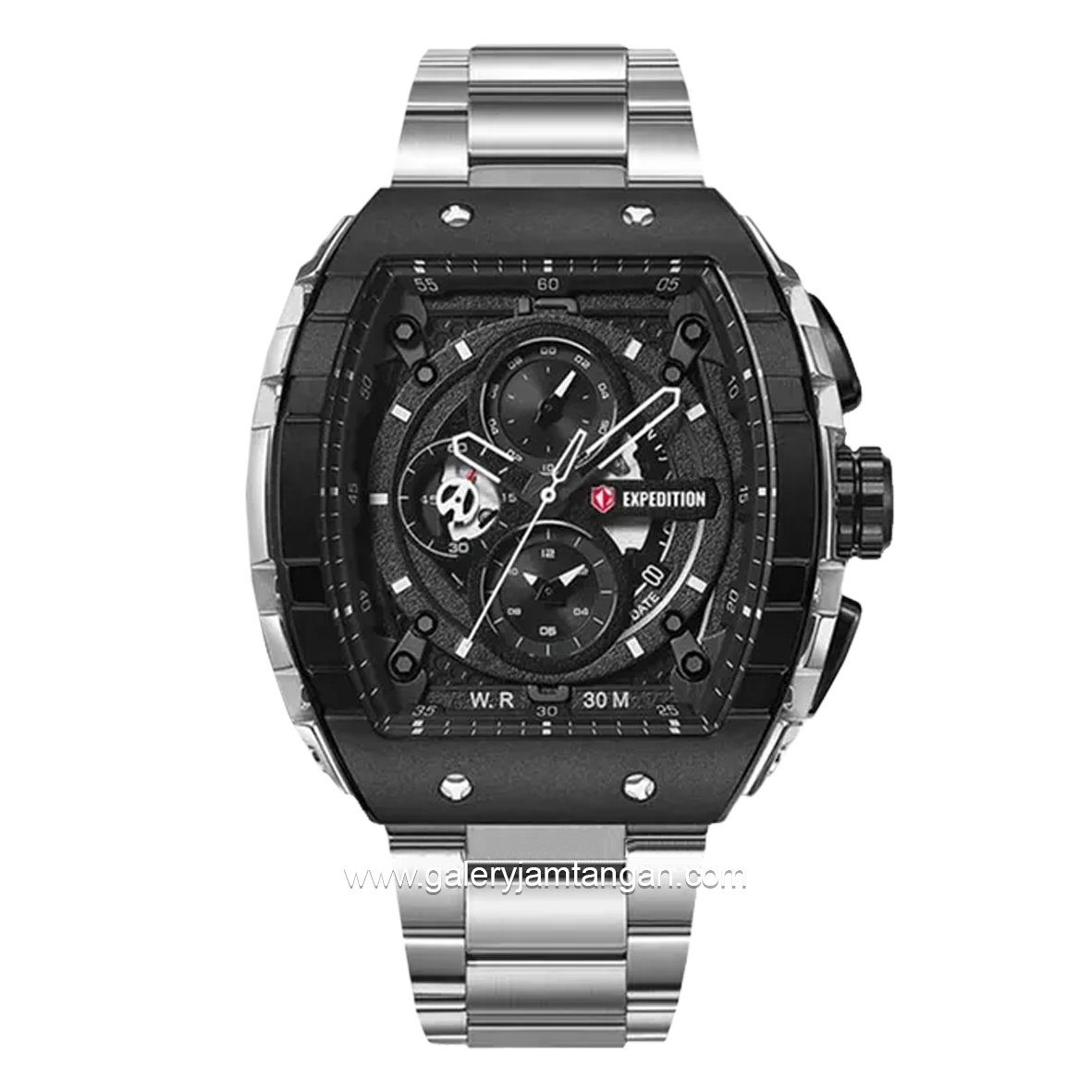 Expedition E 6782 MC Chronograph Silver Dial Black Stainless Steel