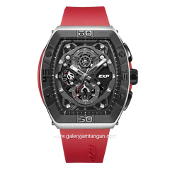 Expedition E 6800 M Chronograph Red Silver Rubber Strap