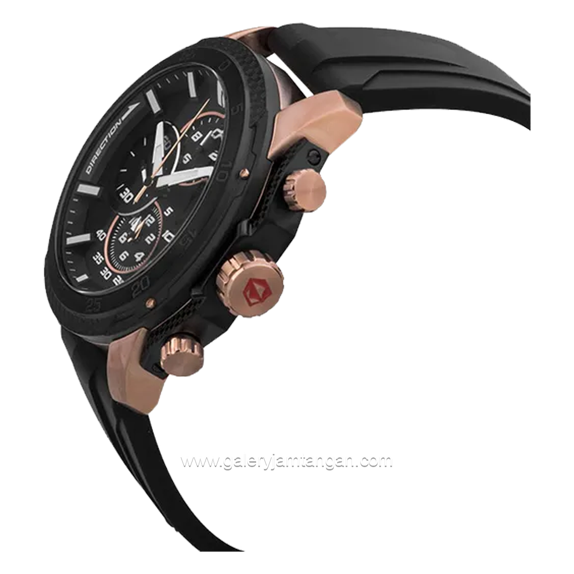 EXPEDITION E 6810 MC Black Crown Rosegold Rubber Strap