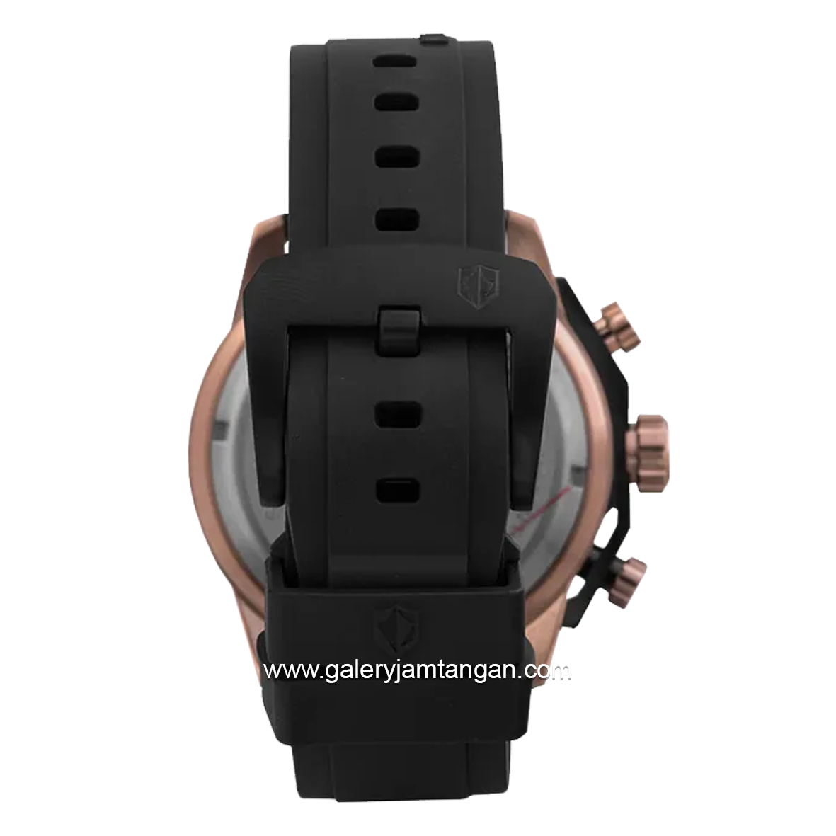 EXPEDITION E 6810 MC Black Crown Rosegold Rubber Strap