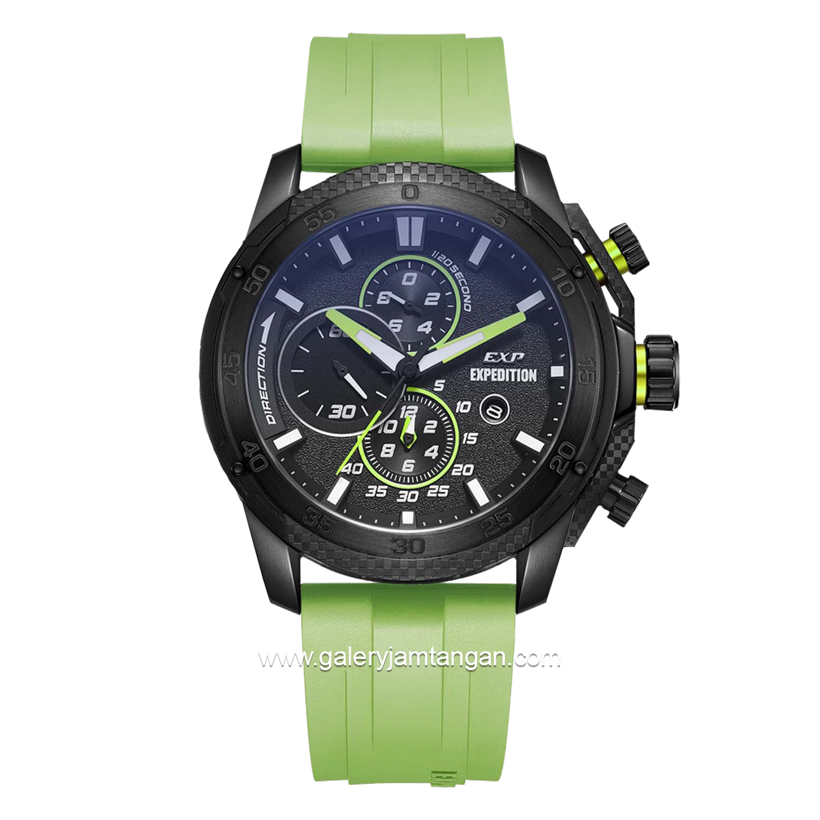Expedition E 6810 M Green Black Rubber Strap
