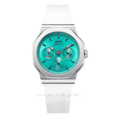 Expedition E 6816 BF White Silver Dial Green Rubber Strap