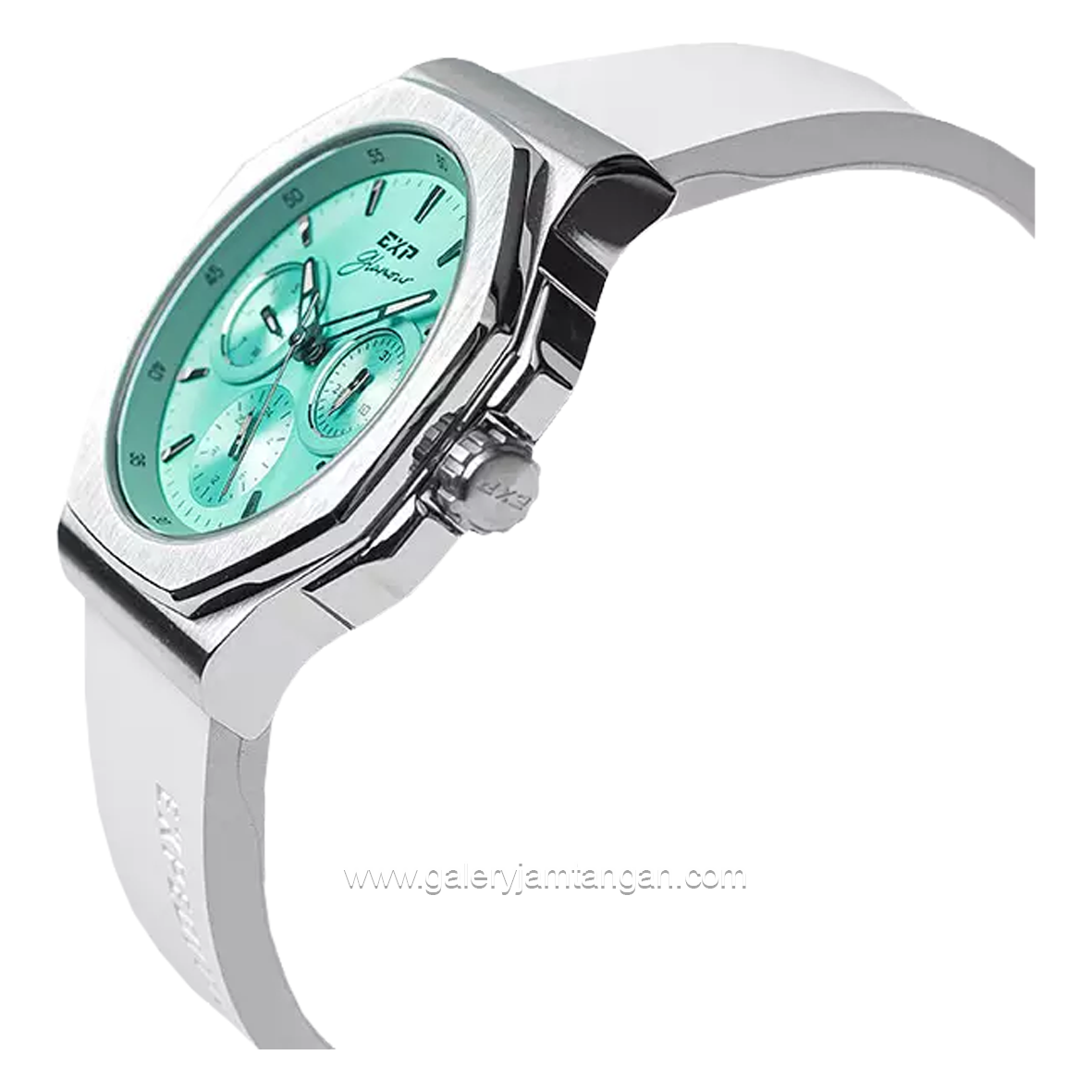 Expedition E 6816 BF White Silver Dial Green Rubber Strap