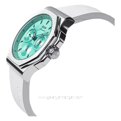 Expedition E 6816 BF White Silver Dial Green Rubber Strap