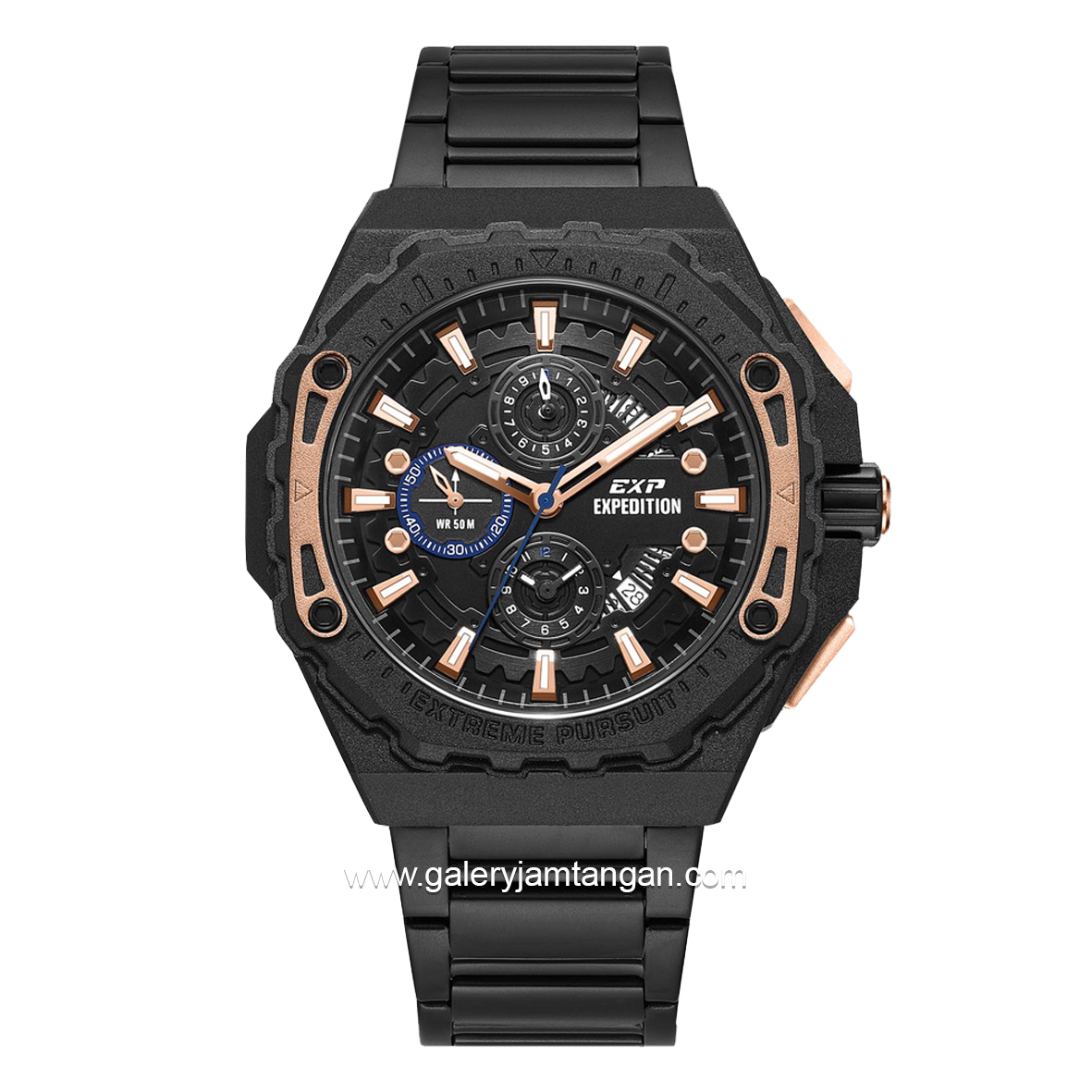 Expedition E 6824 MC Chronograph Black Rosegold Stainless Steel