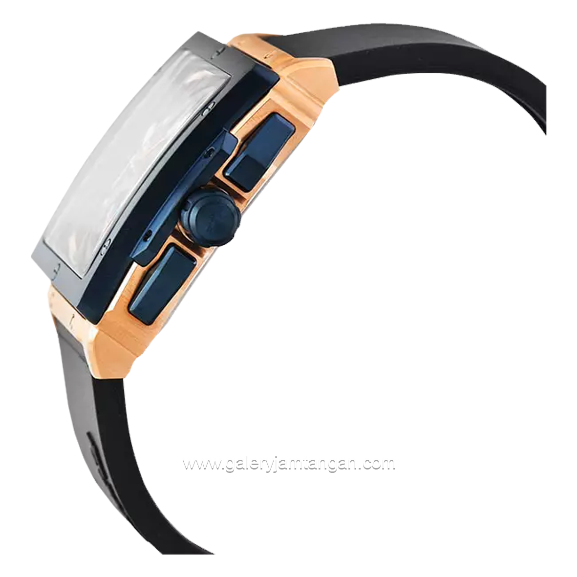 Expedition E 6844 MC Black Rosegold Ring Blue Rubber Strap