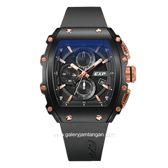 EXPEDITION E 6846 MC Black Crown Rosegold Chronograph Rubber Strap