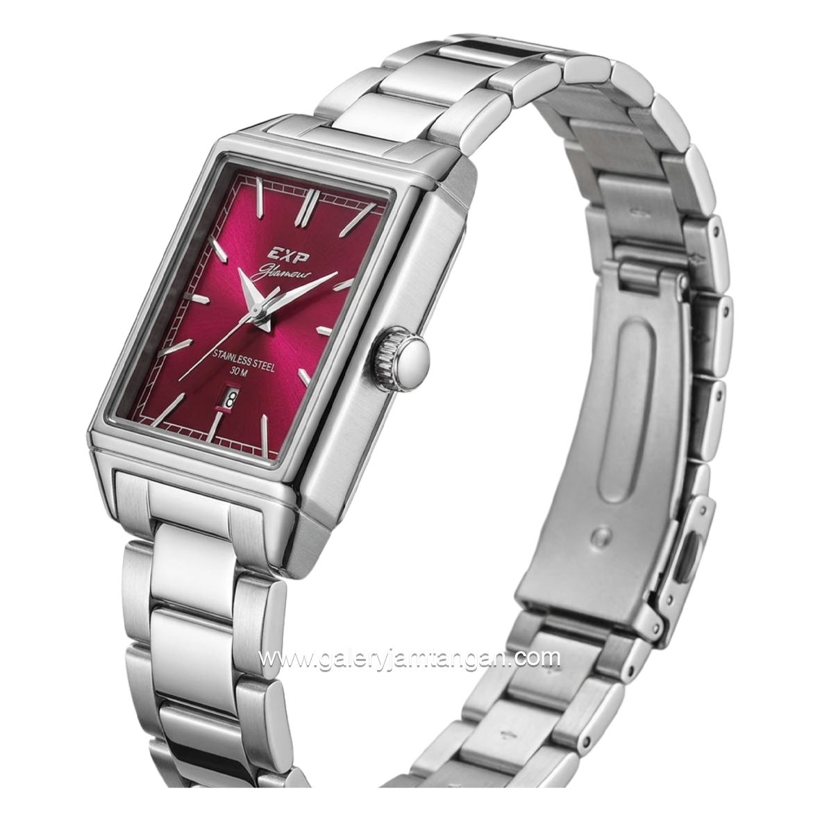 EXPEDITION E 6866 LDBSSDR Ladies Silver Dial Red Stainless Steel Strap