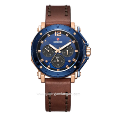 EXPEDITION E 6402 B Chronograph Brown Dial Blue Leather Strap