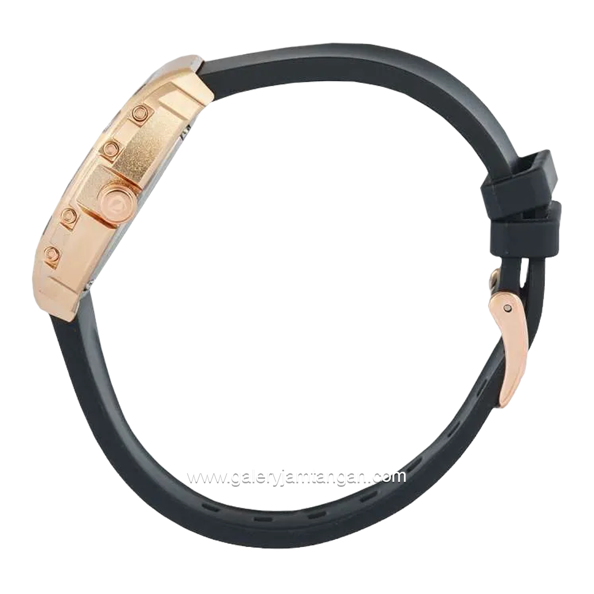EXPEDITION E 6782 B Black Ring Gold Rubber Strap